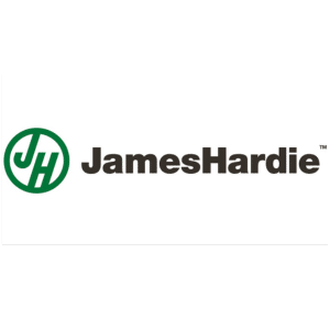 James Hardie logo, the trusted name in fiber cement siding solutions.